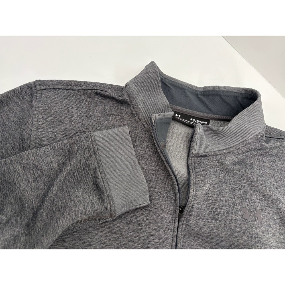 Under Armour Men's 3XL Gray Fleece 1/4 Zip Sweater ColdGear Pullover Logo, NICE!